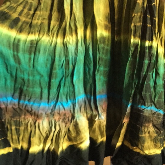 Hippie/Boho Free Size Tie-Dye Rayon Maxi Dress - Picture 3 of 5